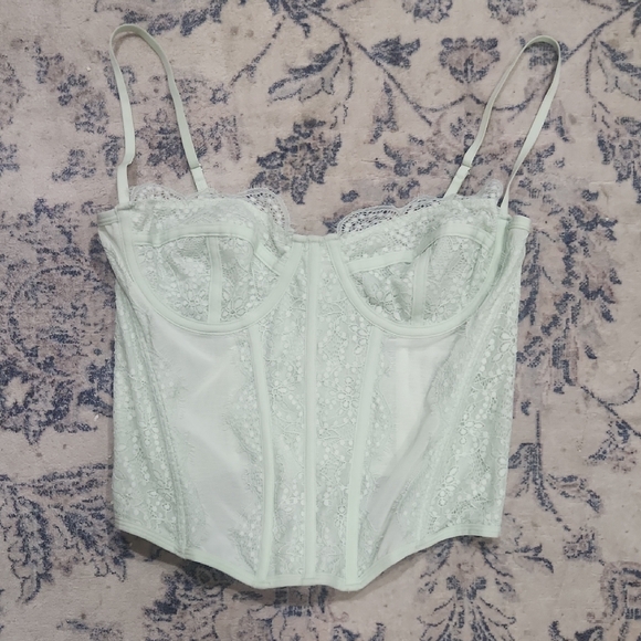 Urban Outfitters Mint Green Lace Tank Top - Picture 1 of 5
